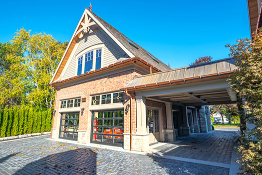 exterior front entrance of garage