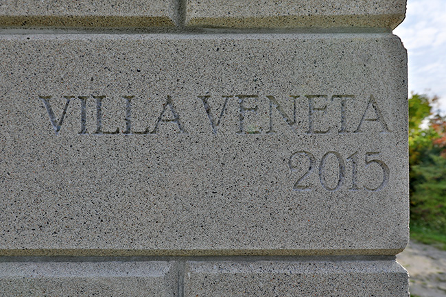 Villa Veneta name etched in the wall